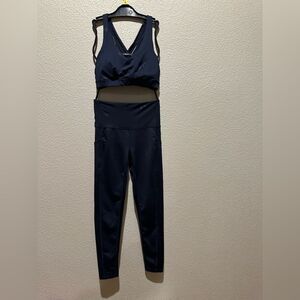 NWOT Ideology 2 Piece Navy Star Sports Bra & Leggings Size XS/S